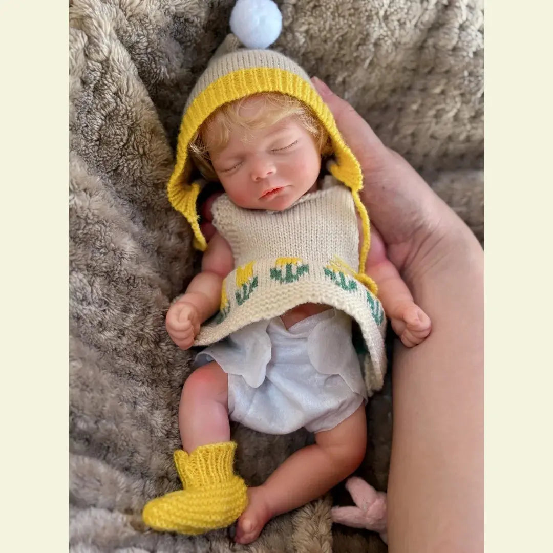 10Inch Can Open Mouth Full Body Silicone Reborn Girl Doll With Handmade Rooted Hair Lifelike Newborn Doll With Sweather Cloth lifelikesiliconereborns.com