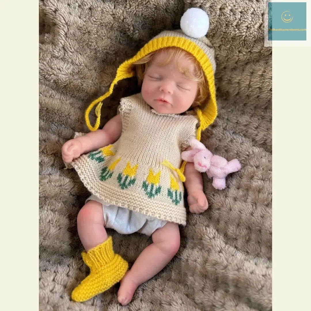 10Inch Can Open Mouth Full Body Silicone Reborn Girl Doll With Handmade Rooted Hair Lifelike Newborn Doll With Sweather Cloth lifelikesiliconereborns.com