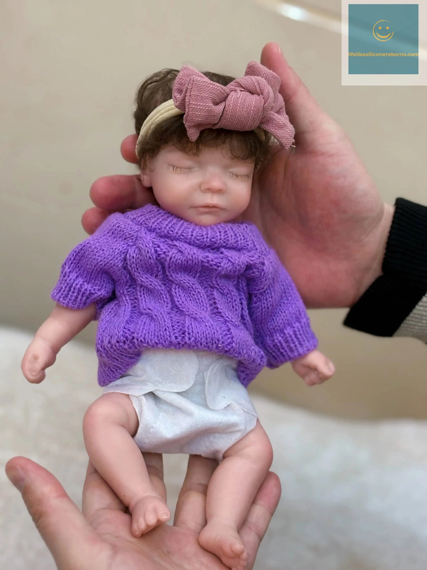 10Inch Silicone Girl Can Open Mouth Reborn Doll With Rooted Hair Handmade Full Solid Silicone Reborn Baby Doll For Girls Gift - lifelikesiliconereborns.com