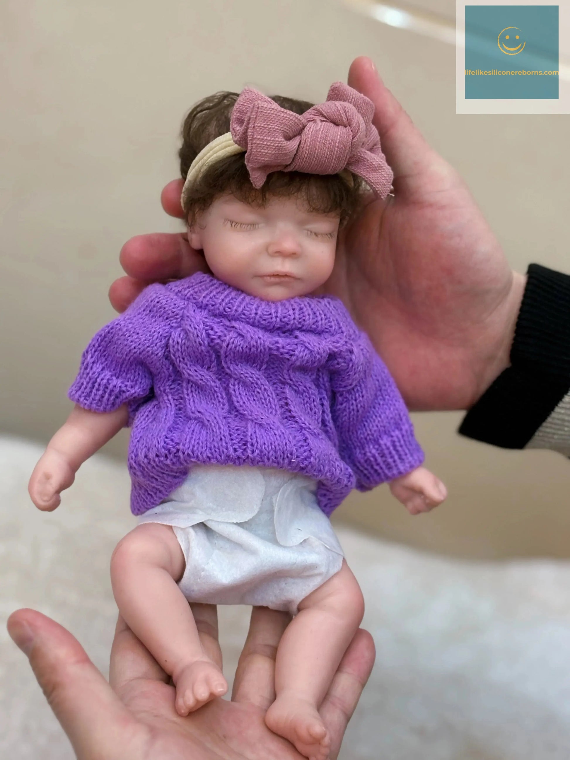 10Inch Silicone Girl Can Open Mouth Reborn Doll With Rooted Hair Handmade Full Solid Silicone Reborn Baby Doll For Girls Gift - lifelikesiliconereborns.com