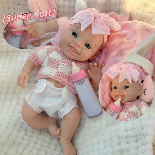 10Inch Silicone Girl Reborn Baby Dolls Painted Lifelike Full Body Soft Silicone Bebe Reborn Dolls For Kid's Christmas Gifts lifelikesiliconereborns.com