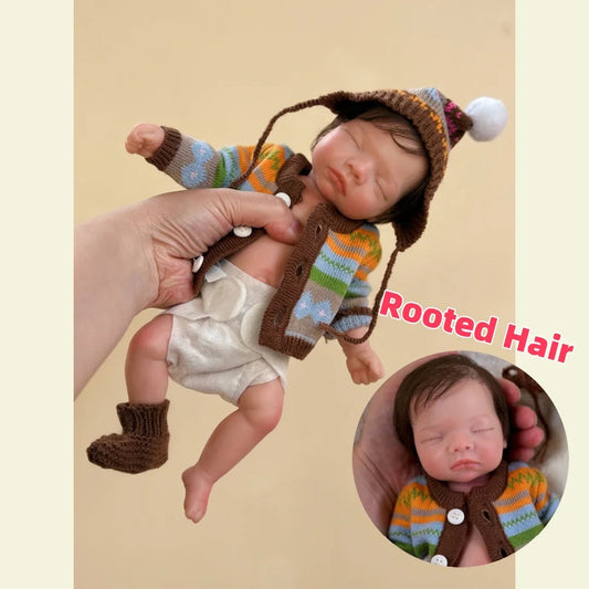 10Inch Waterproof Full Body Solid Silicone bébé reborn Girl Doll With Handmade Rooted Hair Lifelike bébé reborn Doll lifelikesiliconereborns.com