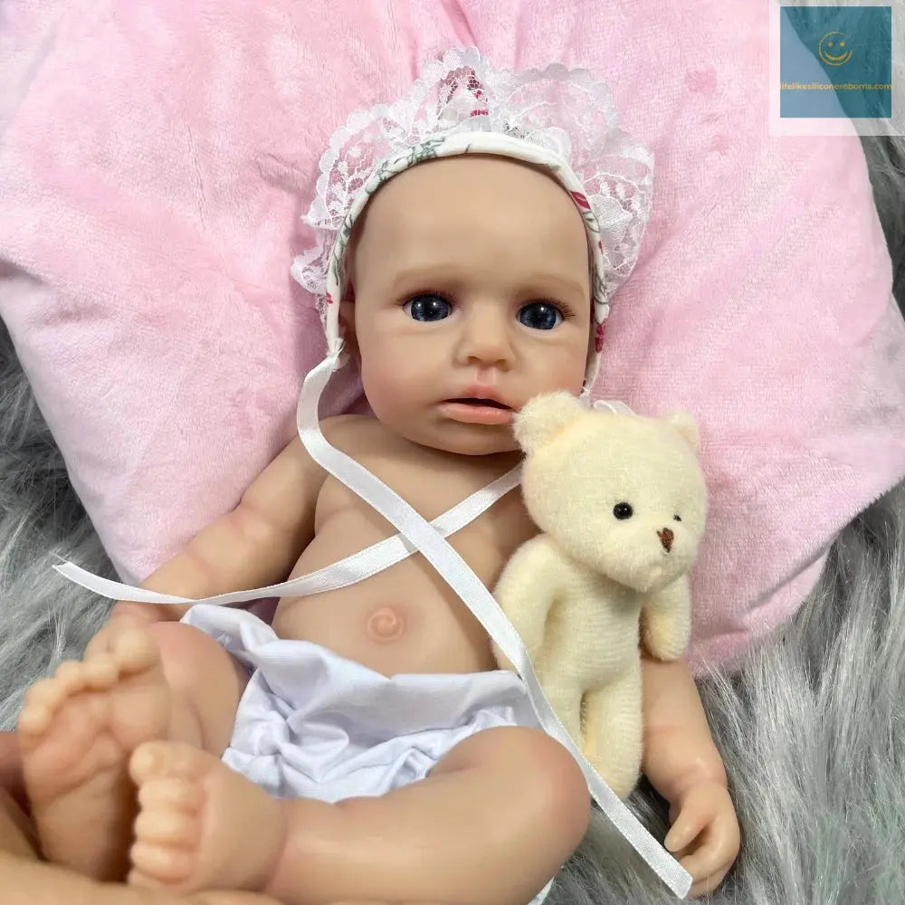 12-13 Inch Mini Full Silicone Reborn Baby Doll LouLou Awake With Open Mouth Lifelike Solid Silicone Girl Birthday Christmas Gift lifelikesiliconereborns.com