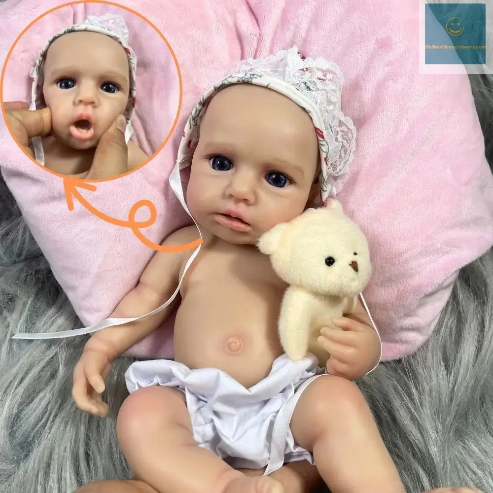12-13 Inch Mini Full Silicone Reborn Baby Doll LouLou Awake With Open Mouth Lifelike Solid Silicone Girl Birthday Christmas Gift lifelikesiliconereborns.com