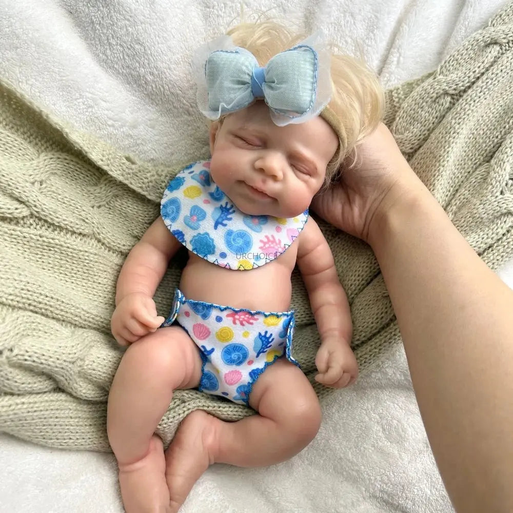 12 Inch Mini Pascale with Rooted Hair Full Body Silicone Reborn Baby Girl Lifelike Washable Soft Touch Doll Birthday Gift Toy lifelikesiliconereborns.com