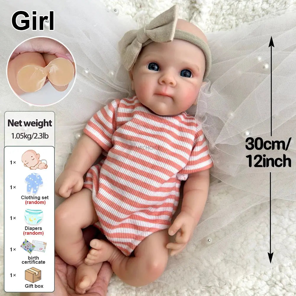 12Inch 30cm Bettie Soft Touch Realistic  Silicone Reborn Doll 3D Painted Adorable Washable Newborn Bebe for Kids Toy lifelikesiliconereborns.com