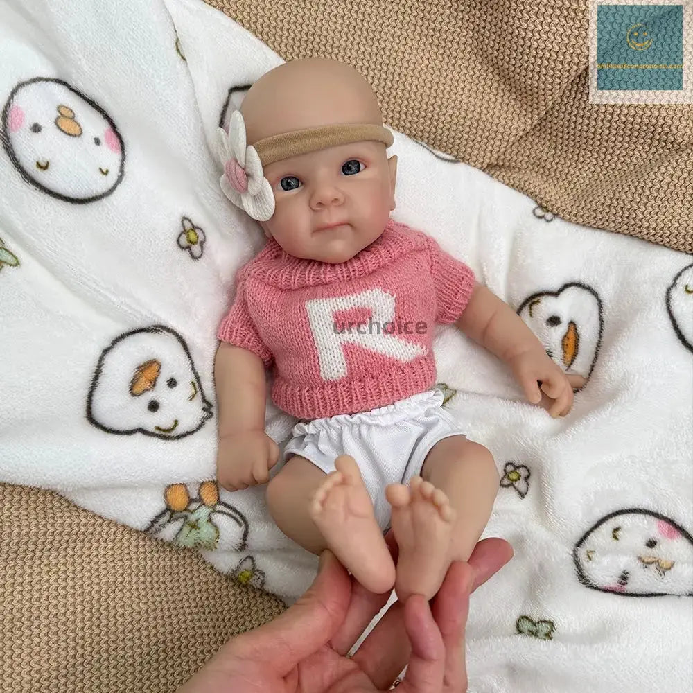 12Inch Micro Baby Girl Bettie Full Body Silicone Reborn Bebe with Rooted Hair Handmade Painted Adorable Doll for Collection Kids lifelikesiliconereborns.com