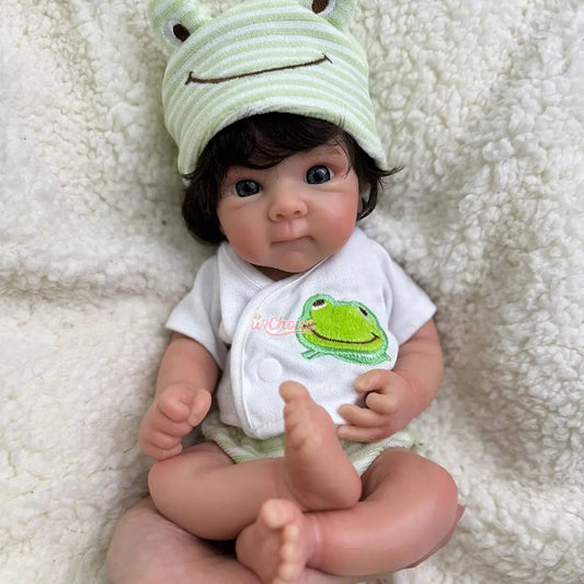 12Inch Micro Baby Girl Bettie Full Body Silicone Reborn Bebe with Rooted Hair Handmade Painted Adorable Doll for Collection Kids lifelikesiliconereborns.com