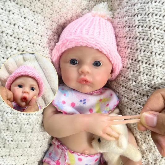 13 Inch Mini Reborn Baby Doll Meadow Girl Full Solid Silicone Doll Washable Body Doll Silicone Toy Christmas Gift lifelikesiliconereborns.com