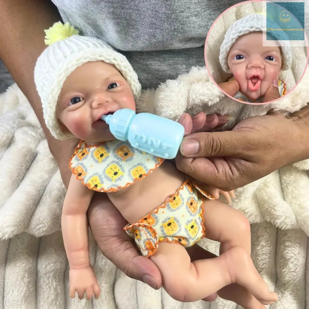 13 Inch Mini Reborn Boy Or Girl Full Silicone Reborn Baby Doll Charlie Washable Body Soft Silicone Doll Birthday Christmas Gift lifelikesiliconereborns.com