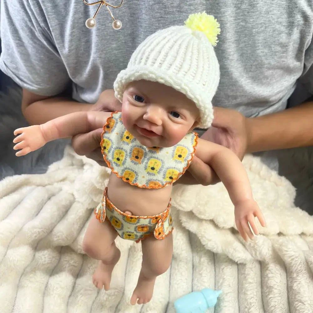 13 Inch Mini Reborn Boy Or Girl Full Silicone Reborn Baby Doll Charlie Washable Body Soft Silicone Doll Birthday Christmas Gift lifelikesiliconereborns.com