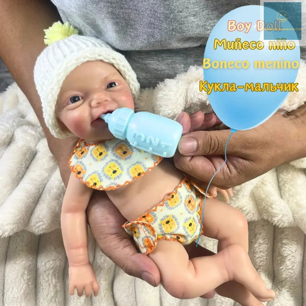 13 Inch Mini Reborn Boy Or Girl Full Silicone Reborn Baby Doll Charlie Washable Body Soft Silicone Doll Birthday Christmas Gift lifelikesiliconereborns.com