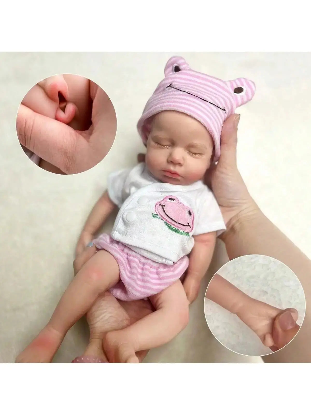 13-Inch Silicone Loulou Reborn Girl Or Boy Baby Handmade with a Soft Touch, Can Open Mouth, Adorable Newborn Bebe Doll lifelikesiliconereborns.com