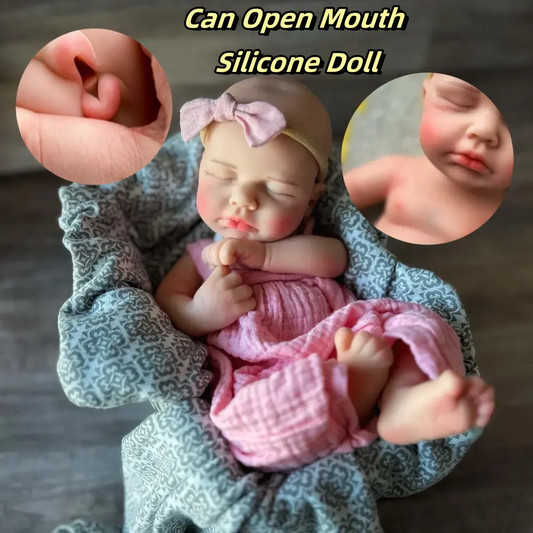 13Inch Can Open Mouth Loulou Silicone Reborn Girl & Boy Doll With Handmade Painted Skin Soft Lifelike Realistic Bebe Reborn Doll lifelikesiliconereborns.com