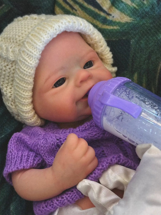 13Inch Waterproof& Can Open Mouth Solid Silicone Bebe Reborn Girl and Boy Handmade Painted Skin Soft Reborn Doll For Kid's Gift lifelikesiliconereborns.com