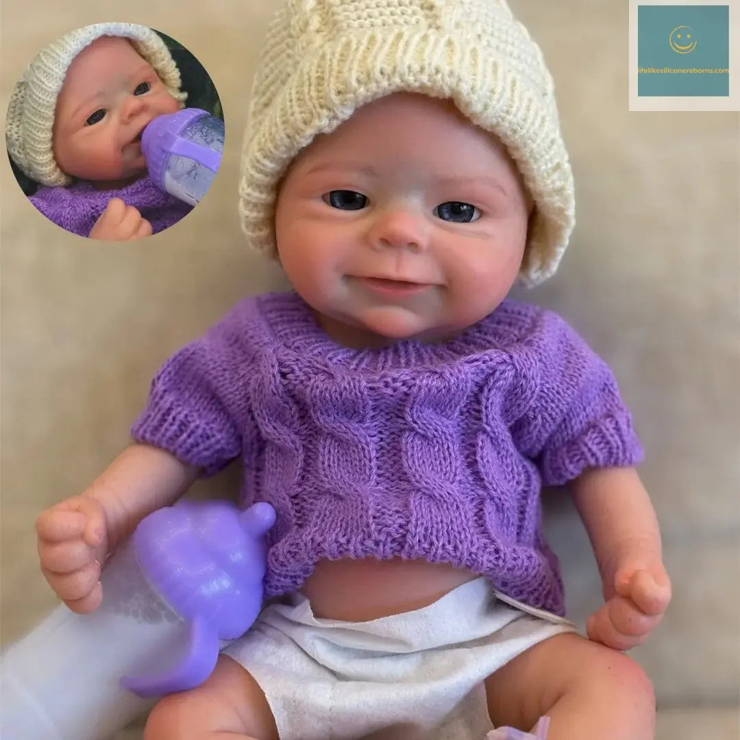 13Inch Waterproof& Can Open Mouth Solid Silicone Bebe Reborn Girl and Boy Handmade Painted Skin Soft Reborn Doll For Kid's Gift lifelikesiliconereborns.com