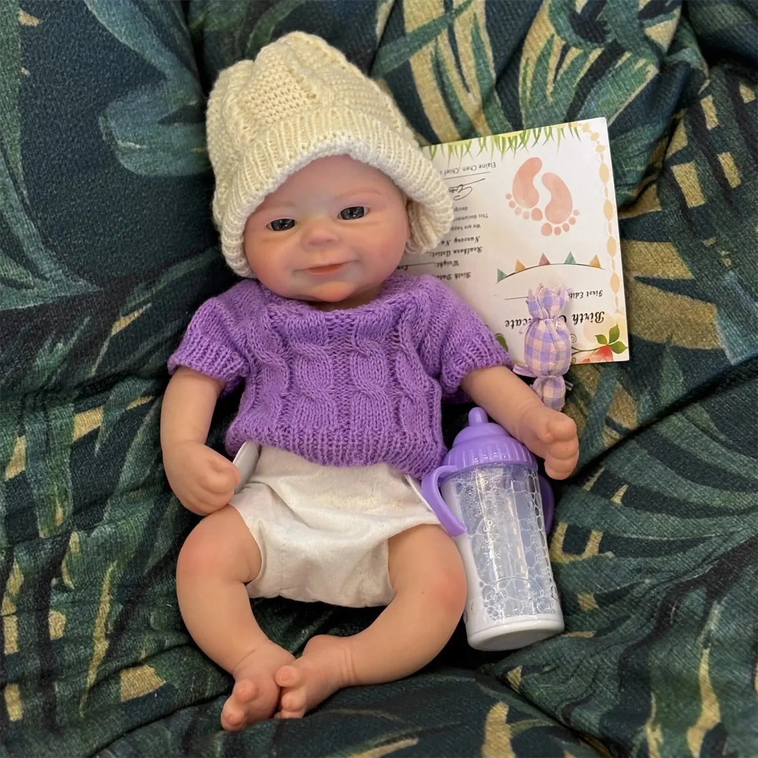 13Inch Waterproof& Can Open Mouth Solid Silicone Bebe Reborn Girl and Boy Handmade Painted Skin Soft Reborn Doll For Kid's Gift lifelikesiliconereborns.com