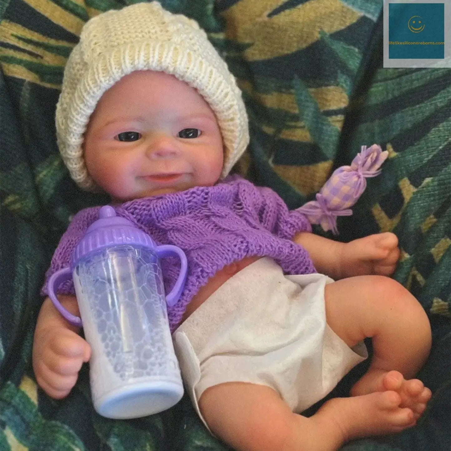 13Inch Waterproof& Can Open Mouth Solid Silicone Bebe Reborn Girl and Boy Handmade Painted Skin Soft Reborn Doll For Kid's Gift lifelikesiliconereborns.com