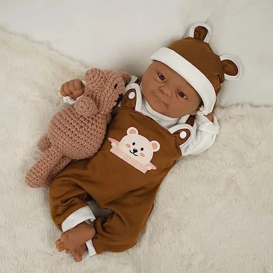 14inch 36Cm Full Body Silicone Black African American Bady Dolls Dolls Soft  Lifelike Baby DIY Blank Toys lifelikesiliconereborns.com