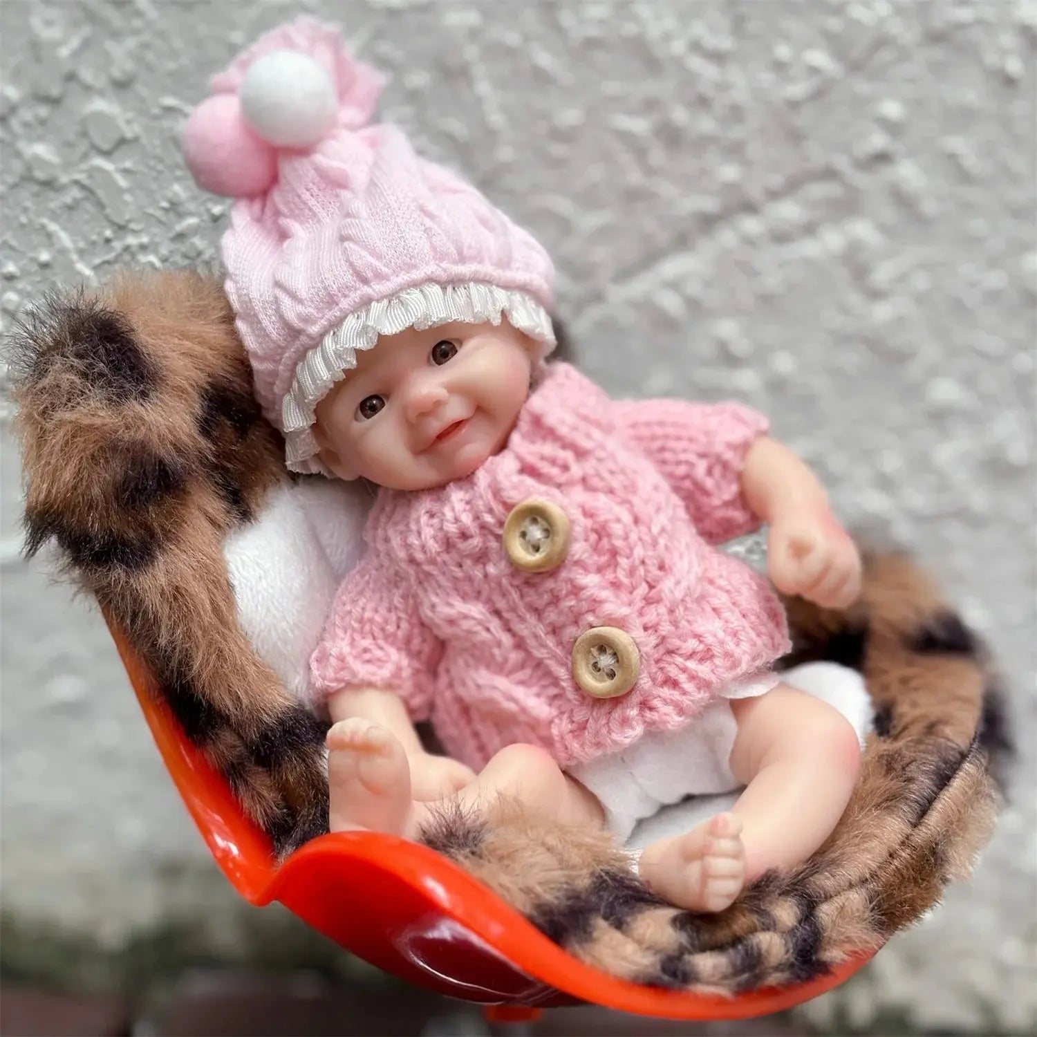 15cm Can Washable Mini Vivienne Solid Silicone Bebe Reborn Girl Doll WIth Painted Skin Soft Touch Lifelike Cute Reborn Dolls lifelikesiliconereborns.com