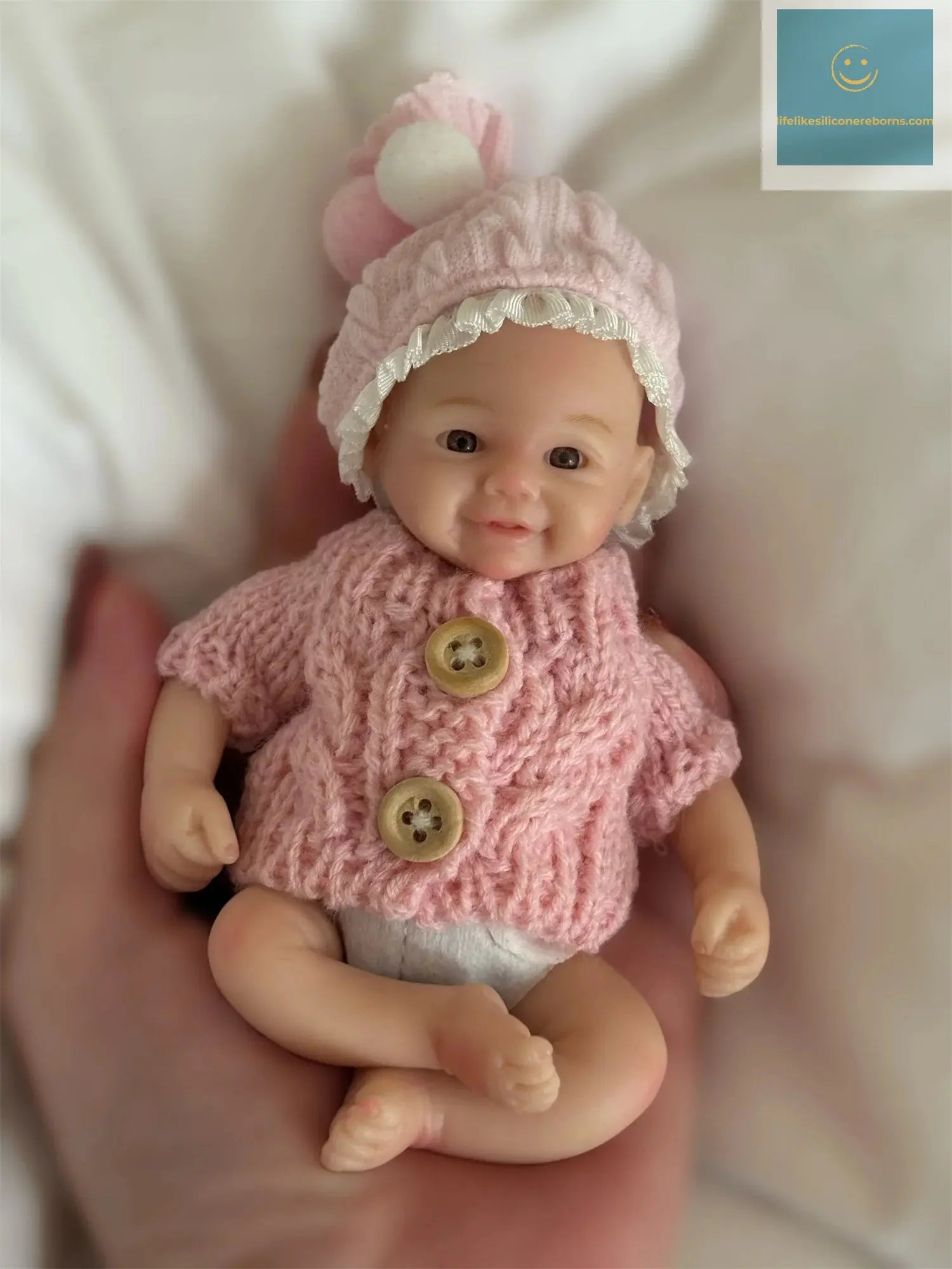 15cm Can Washable Mini Vivienne Solid Silicone Bebe Reborn Girl Doll WIth Painted Skin Soft Touch Lifelike Cute Reborn Dolls lifelikesiliconereborns.com