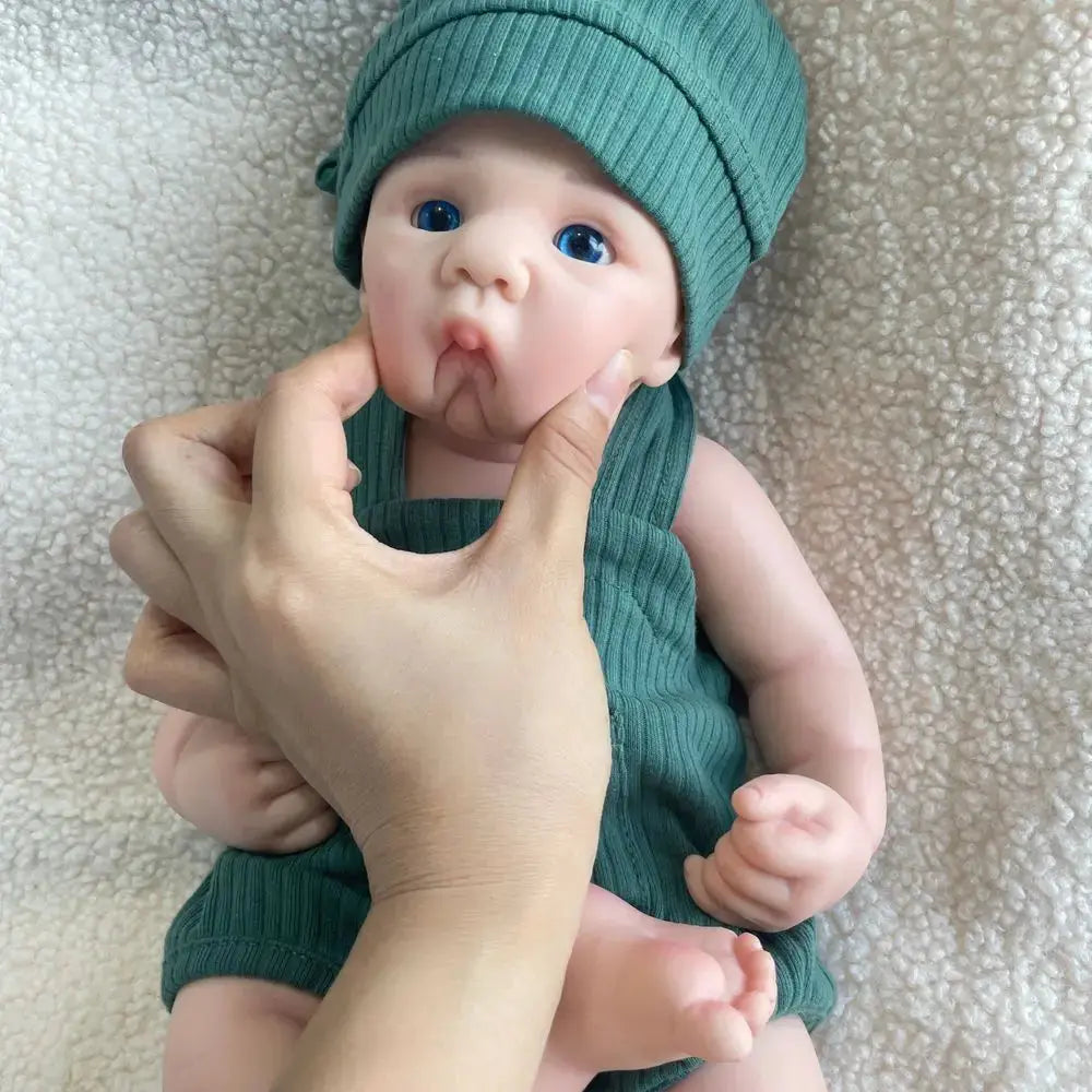 16 Inch Lifelike Full Body Soft Silicone Reborn Baby Boy with Blue Eyes 3D Skin Realistic Newborn Dolls Collectibles Kids Toy lifelikesiliconereborns.com