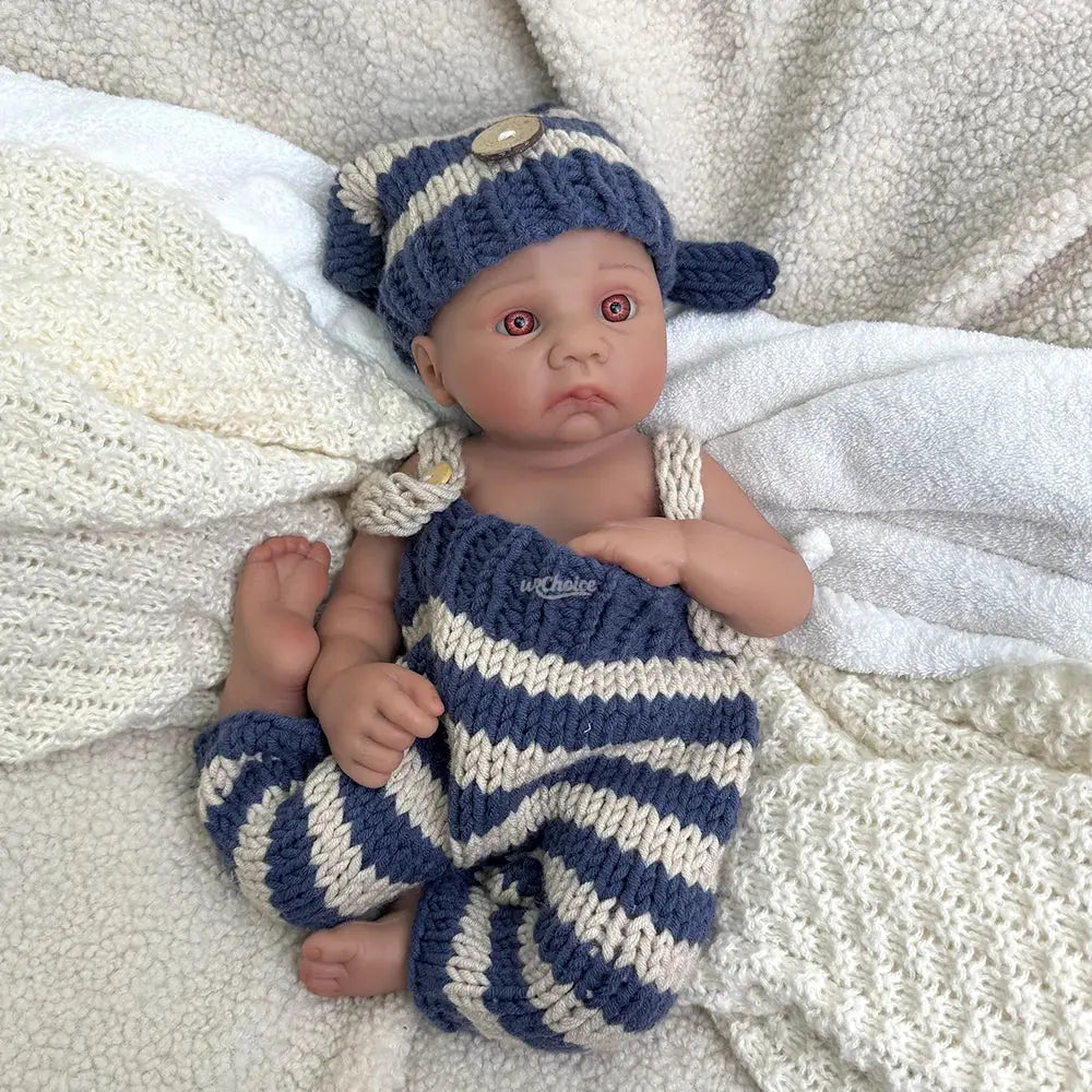 16Inch Dark Skin Realistic Full Body Silicone Reborn Baby Boy Waterproof Doll Gift for Therapy Collecting & Display lifelikesiliconereborns.com