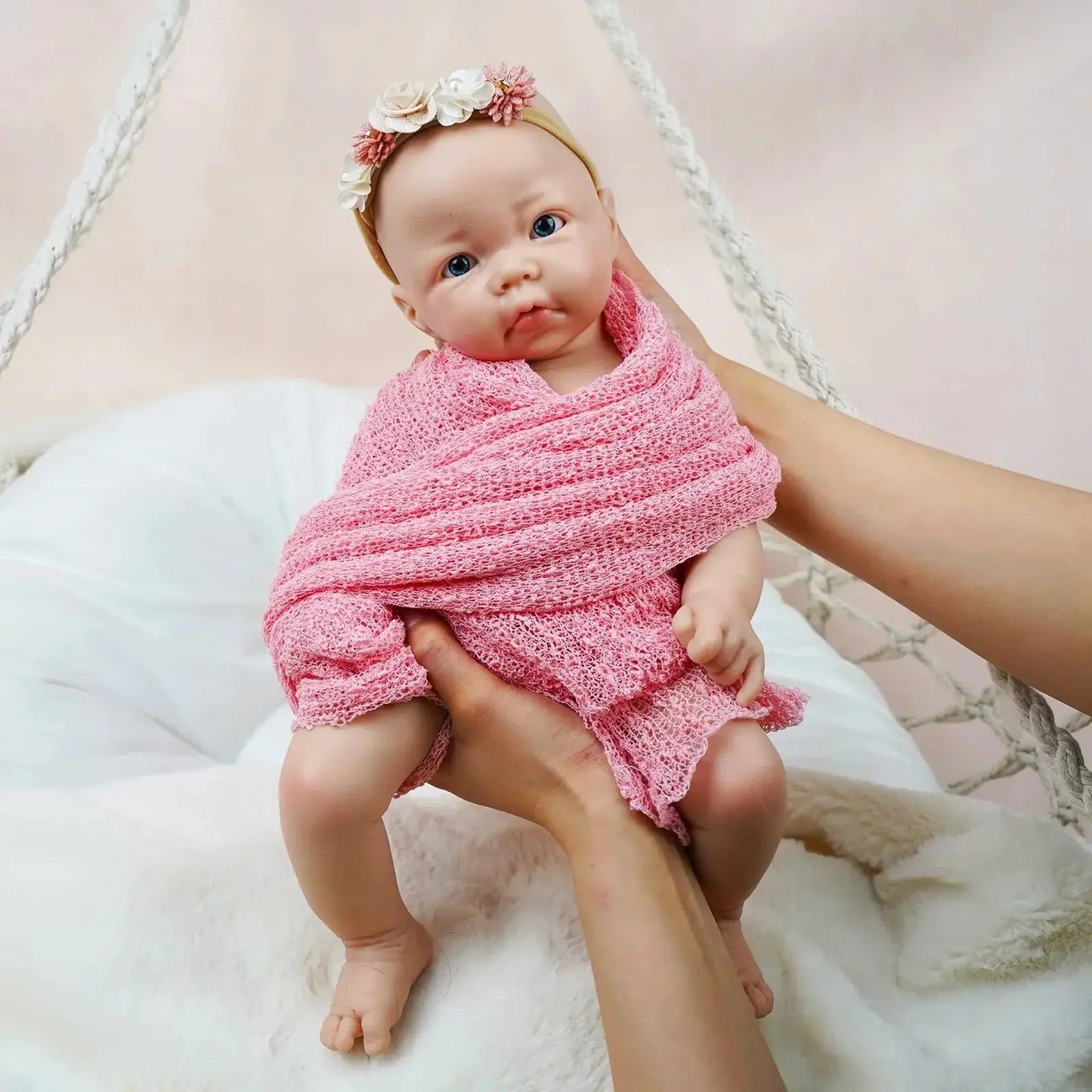 17 Inch Full Platinum Silicone Reborn Baby Doll Jerry Girl Realistic Newborn Baby Doll Open Eyes Real Life Bebe Dolls lifelikesiliconereborns.com