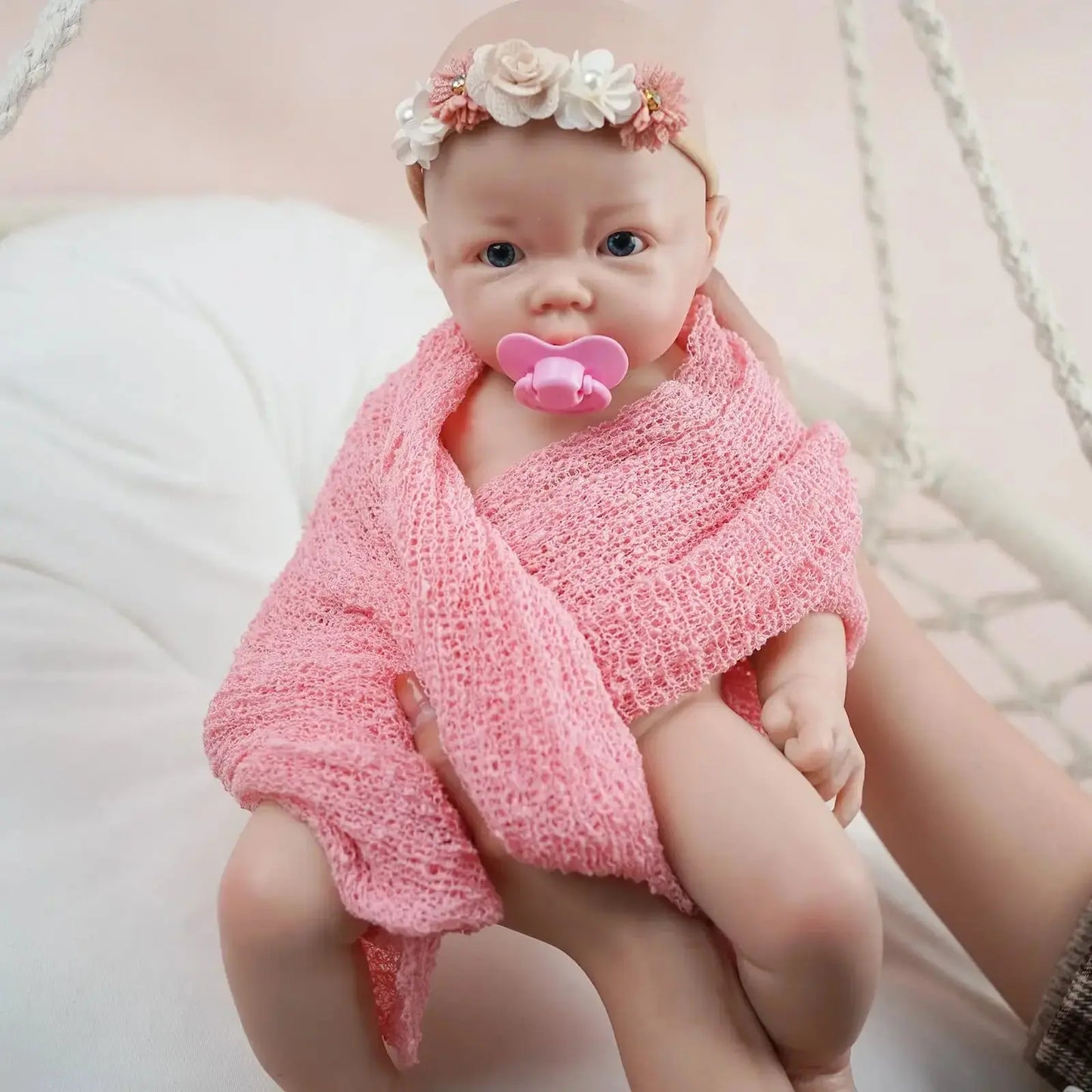 17 Inch Full Platinum Silicone Reborn Baby Doll Jerry Girl Realistic Newborn Baby Doll Open Eyes Real Life Bebe Dolls lifelikesiliconereborns.com