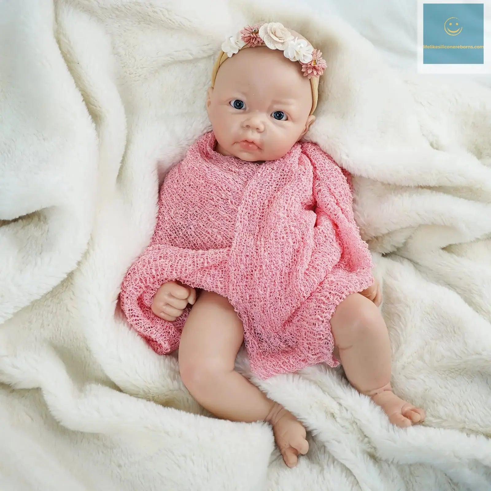 17 Inch Full Platinum Silicone Reborn Baby Doll Jerry Girl Realistic Newborn Baby Doll Open Eyes Real Life Bebe Dolls lifelikesiliconereborns.com