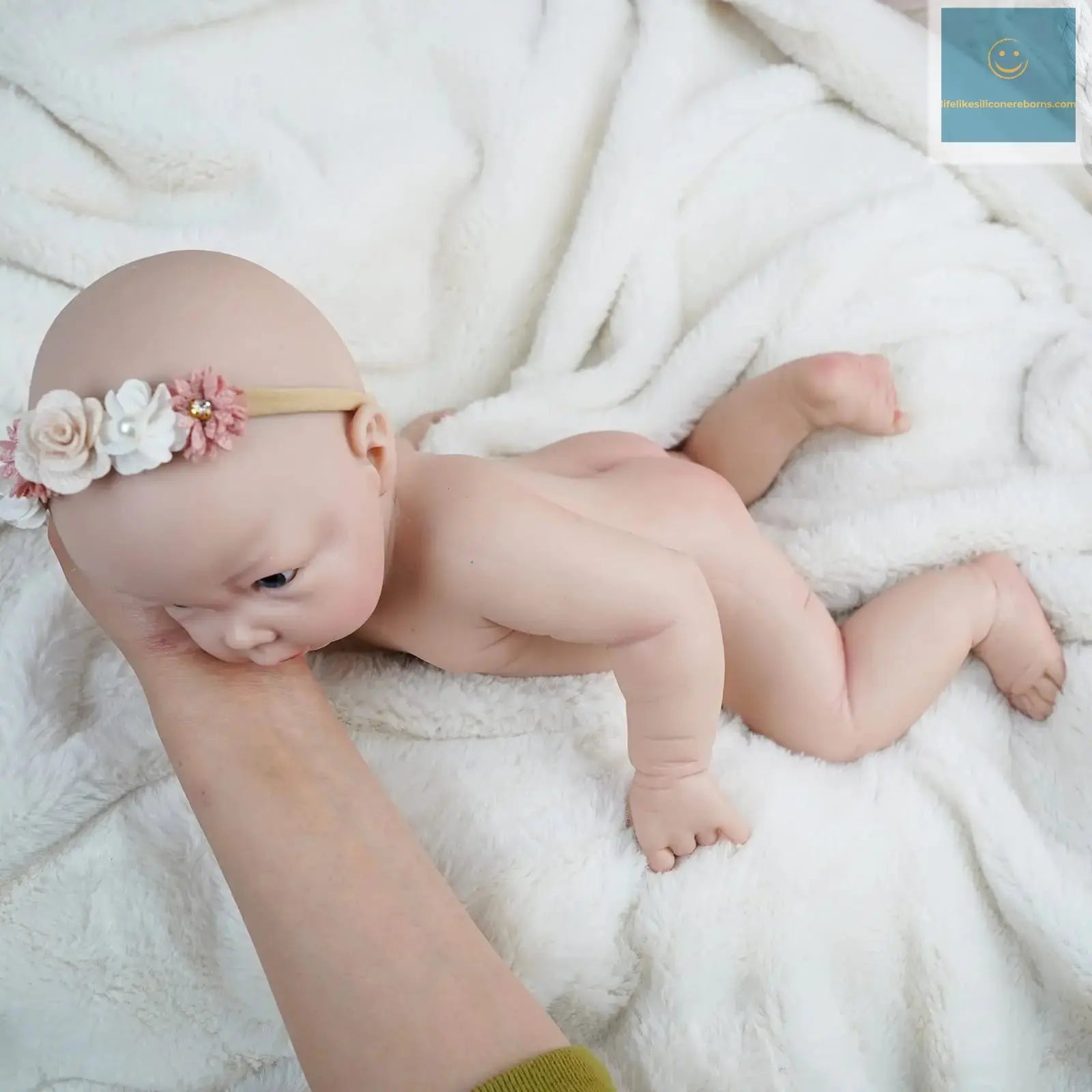 17 Inch Full Platinum Silicone Reborn Baby Doll Jerry Girl Realistic Newborn Baby Doll Open Eyes Real Life Bebe Dolls lifelikesiliconereborns.com