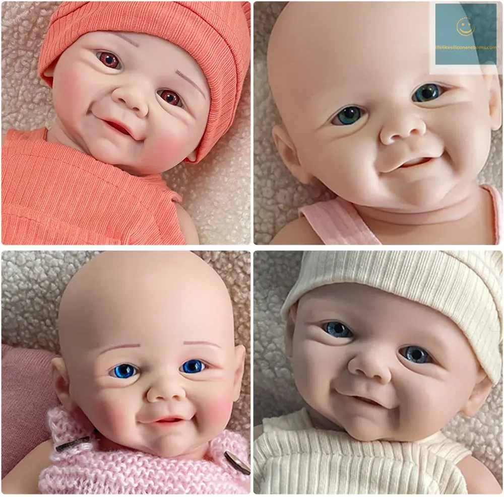 17-Inch Full Solid Platinum Silicone Reborn Baby Doll Lifelike Washable Girl Doll with Realistic Eyes 1:1 Size Weight Vivienne lifelikesiliconereborns.com
