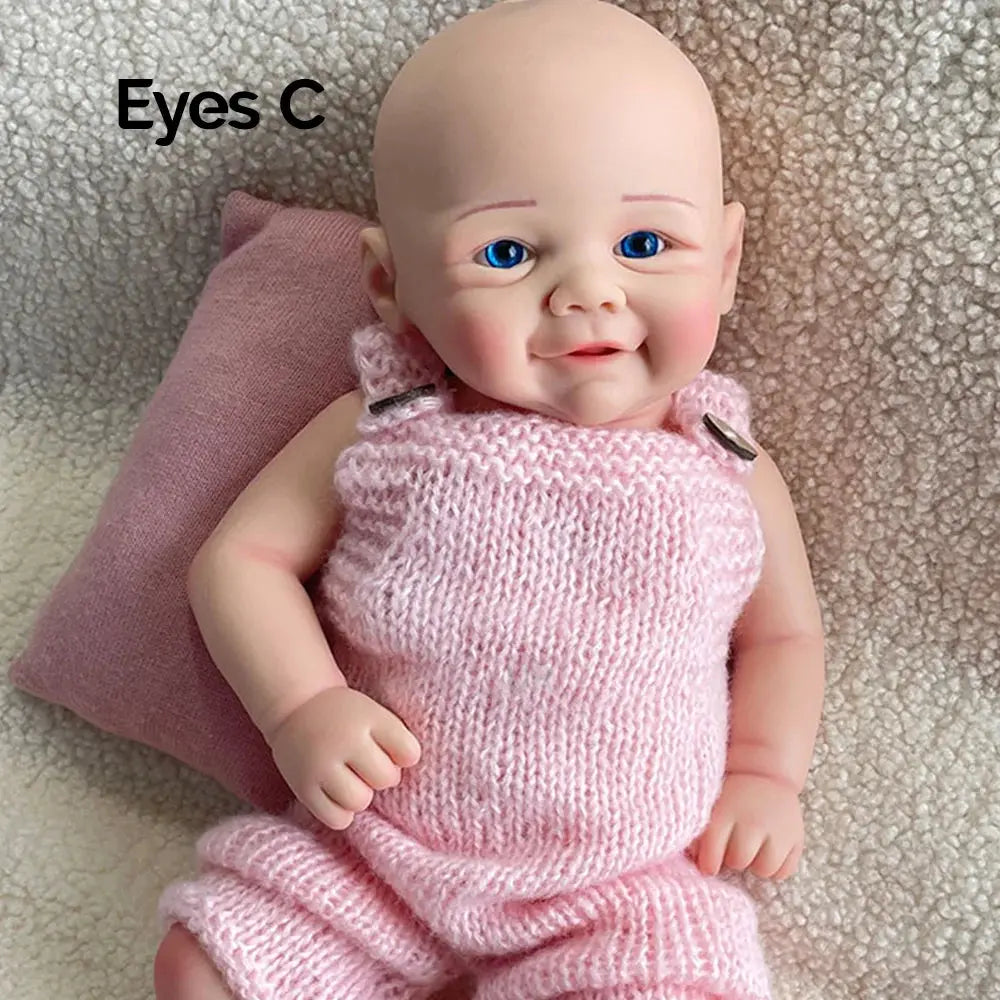 17-Inch Full Solid Platinum Silicone Reborn Baby Doll Lifelike Washable Girl Doll with Realistic Eyes 1:1 Size Weight Vivienne lifelikesiliconereborns.com