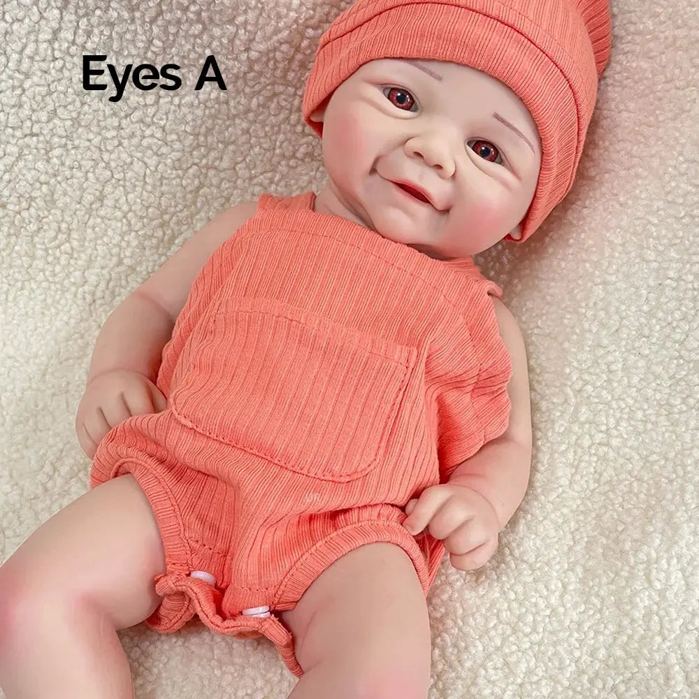 17-Inch Full Solid Platinum Silicone Reborn Baby Doll Lifelike Washable Girl Doll with Realistic Eyes 1:1 Size Weight Vivienne lifelikesiliconereborns.com