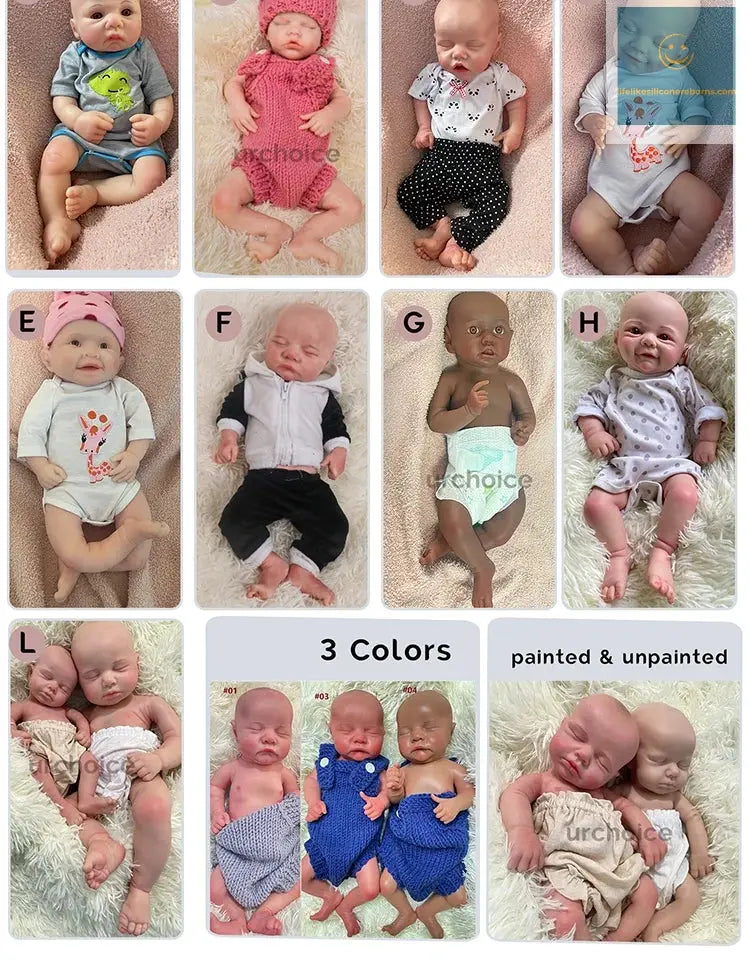 17-Inch Full Solid Platinum Silicone Reborn Baby Doll Lifelike Washable Girl Doll with Realistic Eyes 1:1 Size Weight Vivienne lifelikesiliconereborns.com
