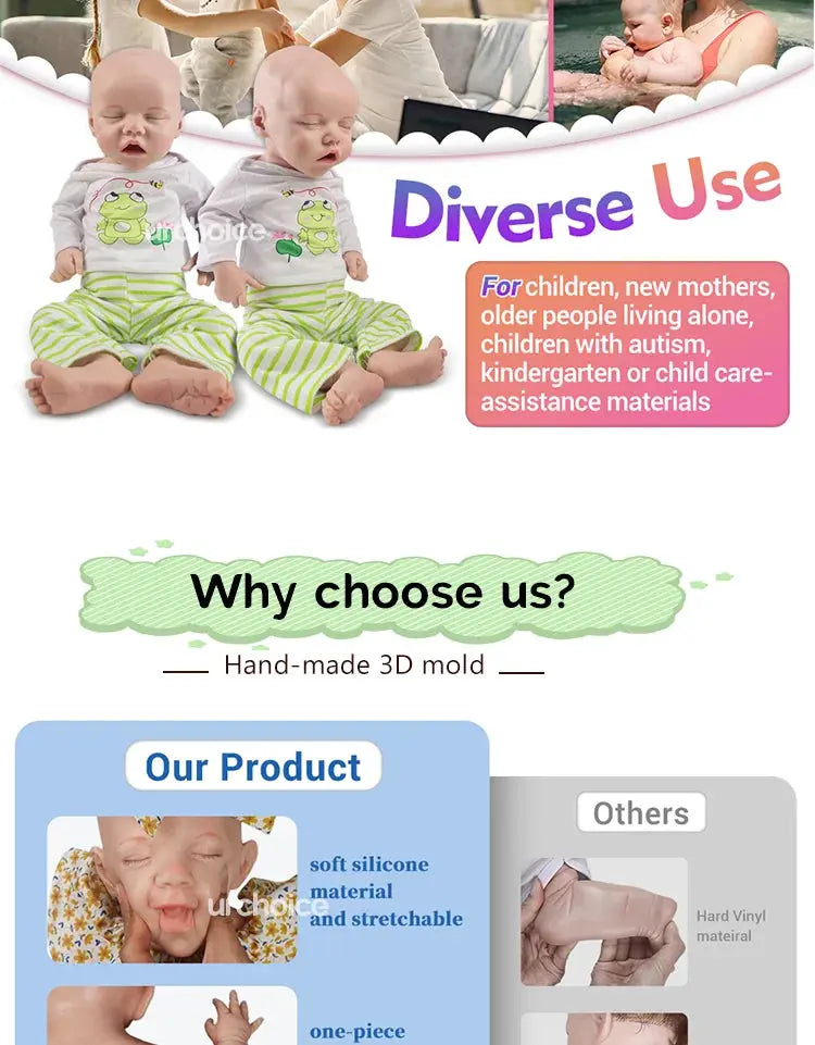 17-Inch Full Solid Platinum Silicone Reborn Baby Doll Lifelike Washable Girl Doll with Realistic Eyes 1:1 Size Weight Vivienne lifelikesiliconereborns.com