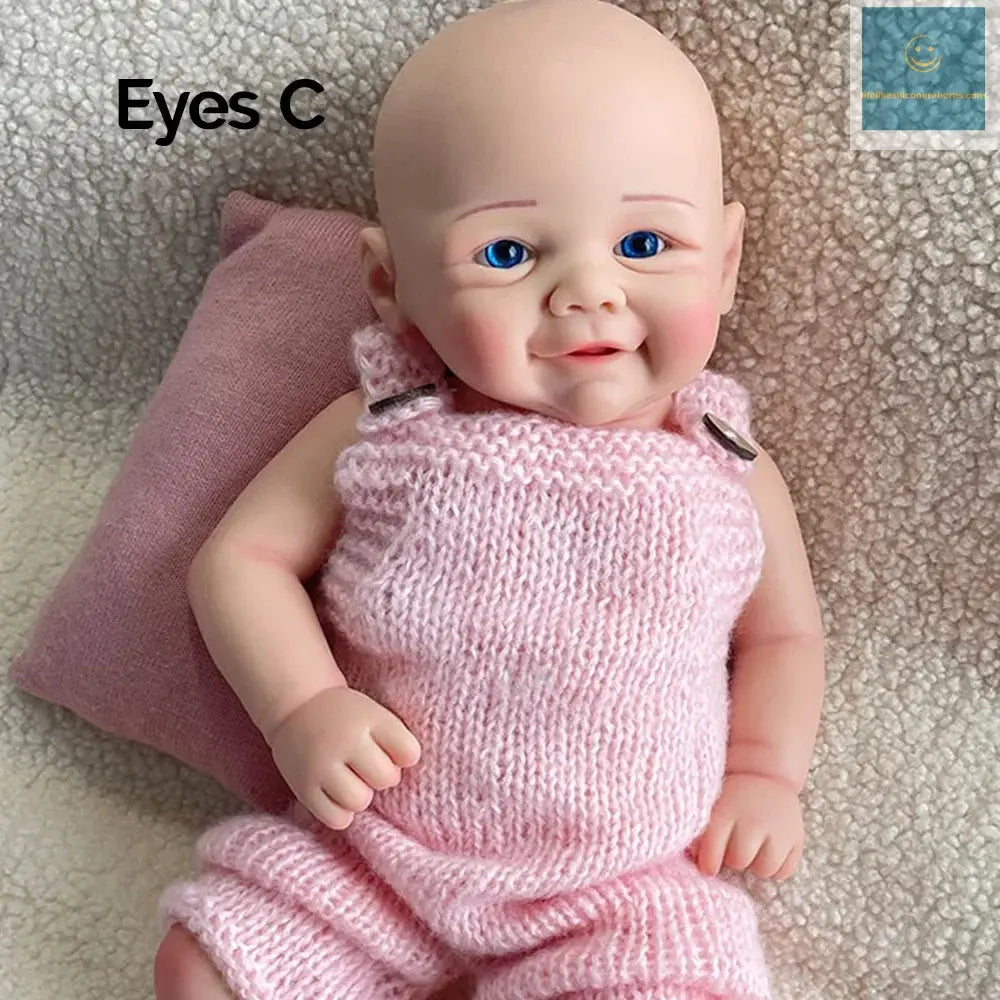 17-Inch Full Solid Platinum Silicone Reborn Baby Doll Lifelike Washable Girl Doll with Realistic Eyes 1:1 Size Weight Vivienne lifelikesiliconereborns.com