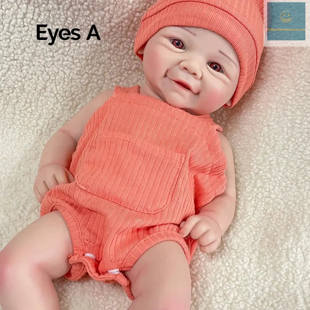 17-Inch Full Solid Platinum Silicone Reborn Baby Doll Lifelike Washable Girl Doll with Realistic Eyes 1:1 Size Weight Vivienne lifelikesiliconereborns.com