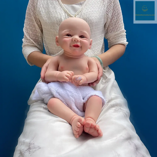 17 Inch Silicone Body Reborn Baby Doll Waterproof Hand-Made 3D Mould Beautiful Smile Girl Toy For Children Festival Gift Cute lifelikesiliconereborns.com
