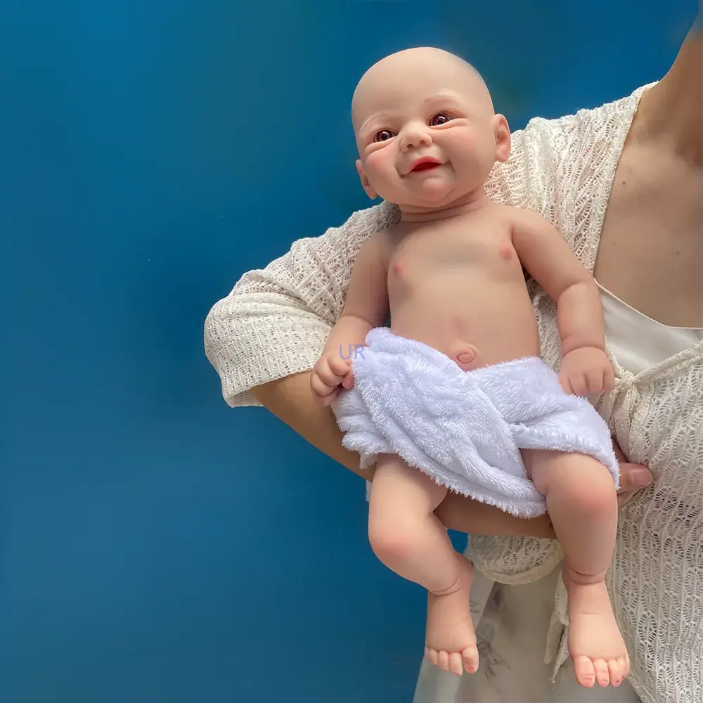 17 Inch Silicone Body Reborn Baby Doll Waterproof Hand-Made 3D Mould Beautiful Smile Girl Toy For Children Festival Gift Cute lifelikesiliconereborns.com