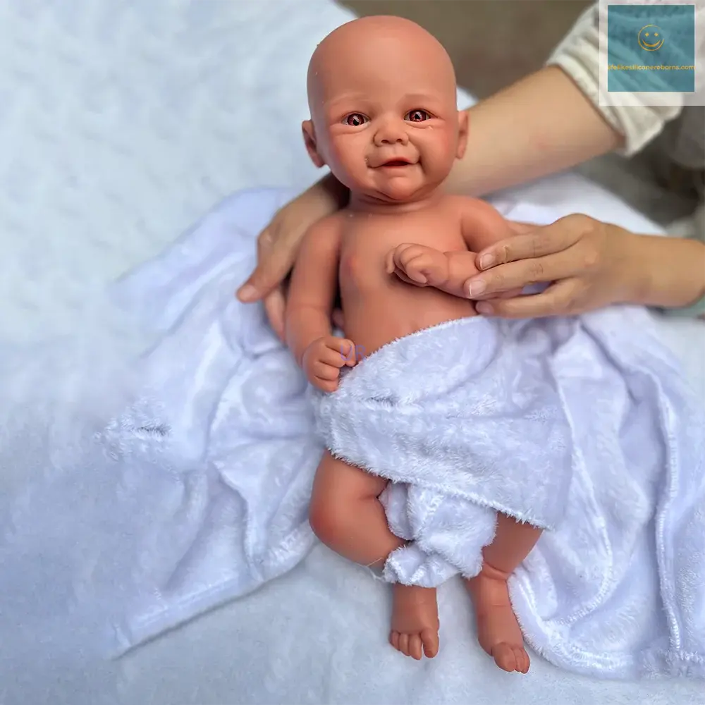 17 Inch Silicone Body Reborn Baby Doll Waterproof Hand-Made 3D Mould Beautiful Smile Girl Toy For Children Festival Gift Cute lifelikesiliconereborns.com