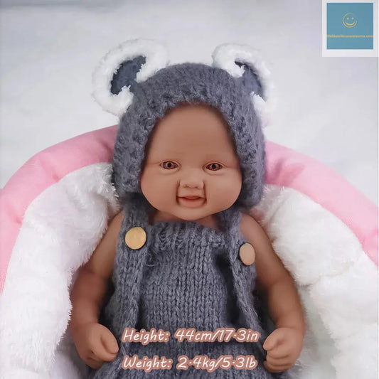 17.3-inch stunning smile with open eyes! Medical grade solid silicone reborn baby 2.4kg ultra realistic skin touch lifelikesiliconereborns.com