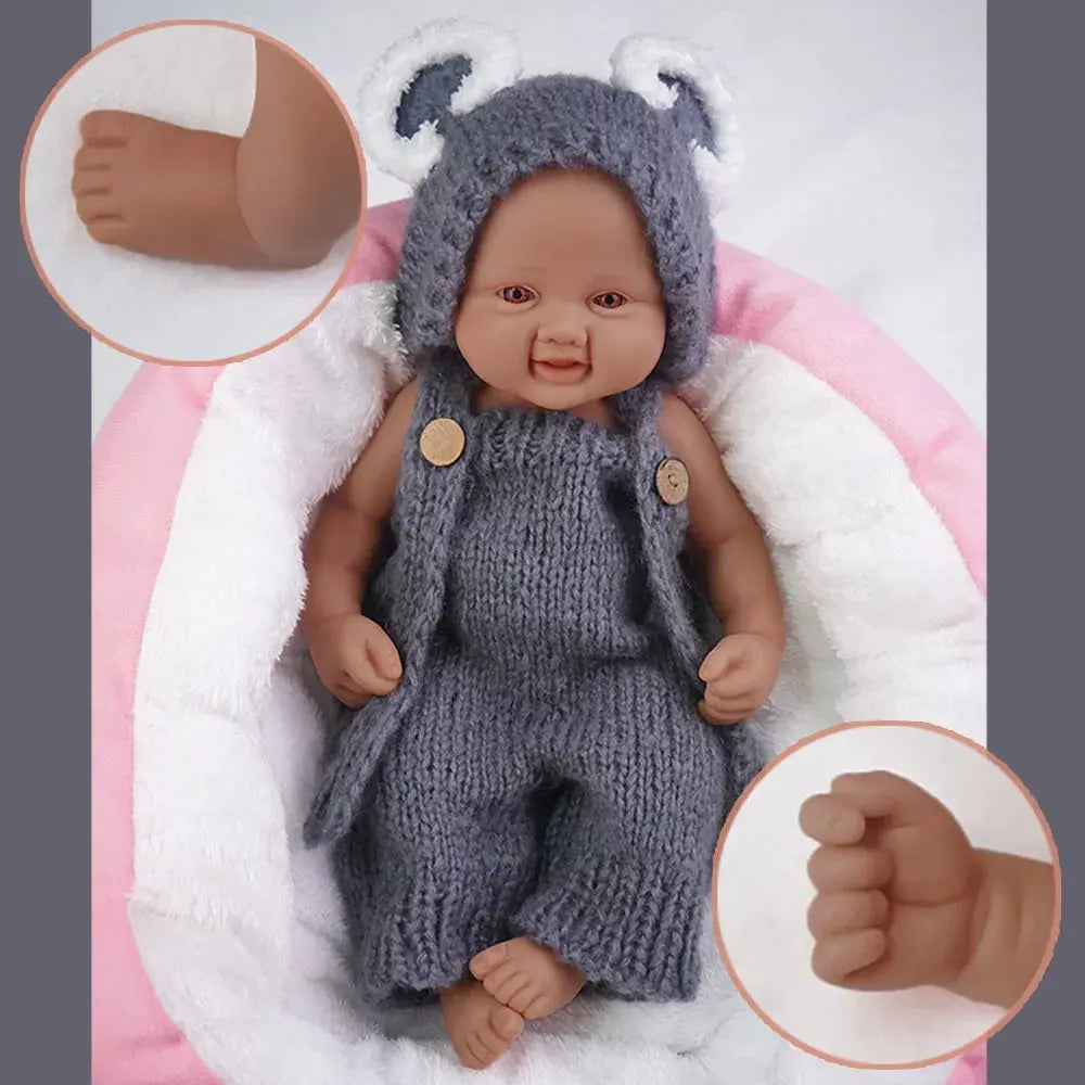 17.3-inch stunning smile with open eyes! Medical grade solid silicone reborn baby 2.4kg ultra realistic skin touch lifelikesiliconereborns.com