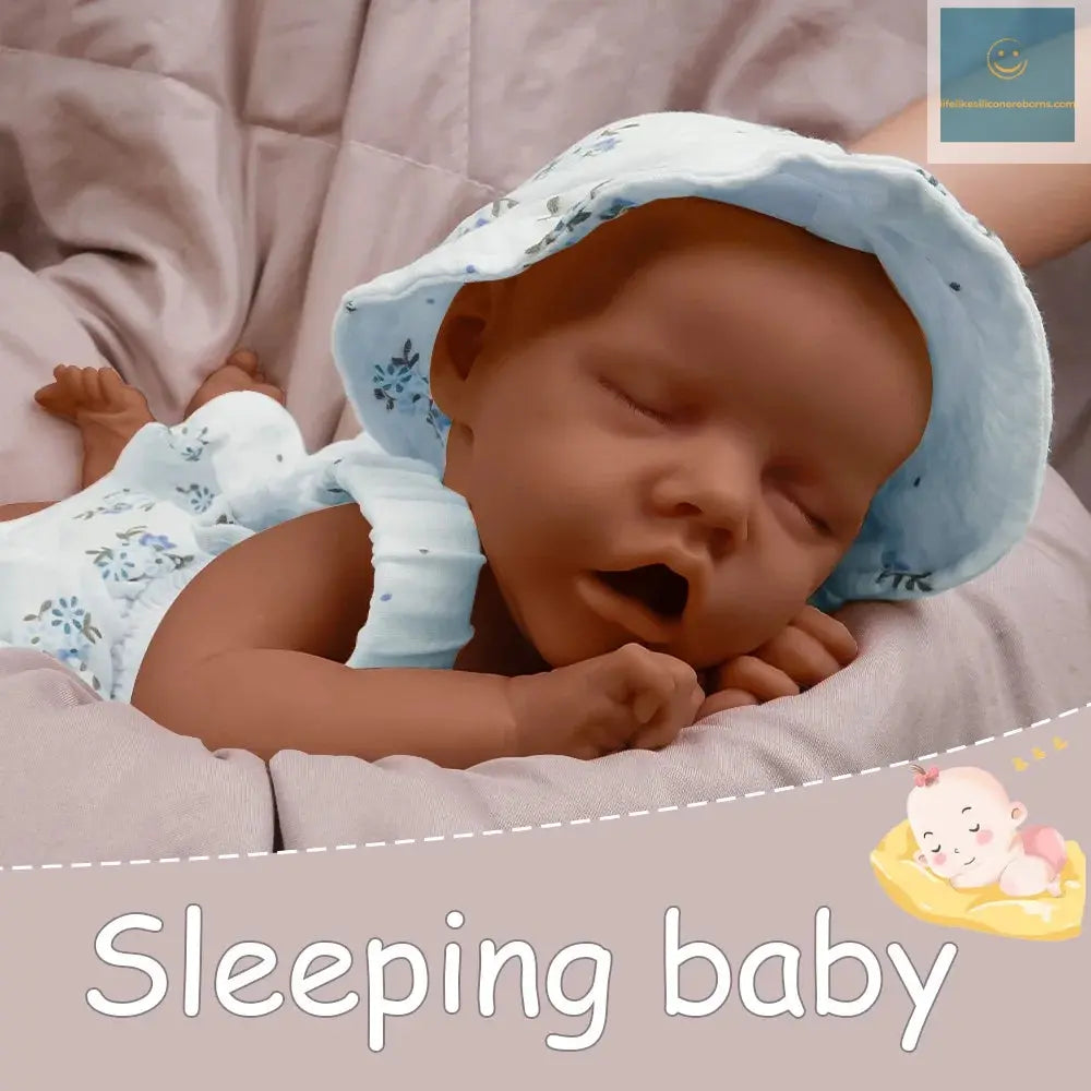17.5-inch full body silicone lifelike sleeping baby, great value birthday gift for babies lifelikesiliconereborns.com