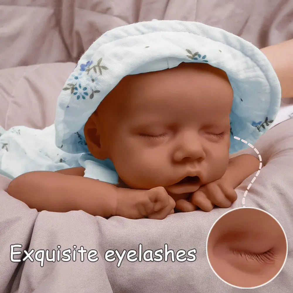 17.5-inch full body silicone lifelike sleeping baby, great value birthday gift for babies lifelikesiliconereborns.com
