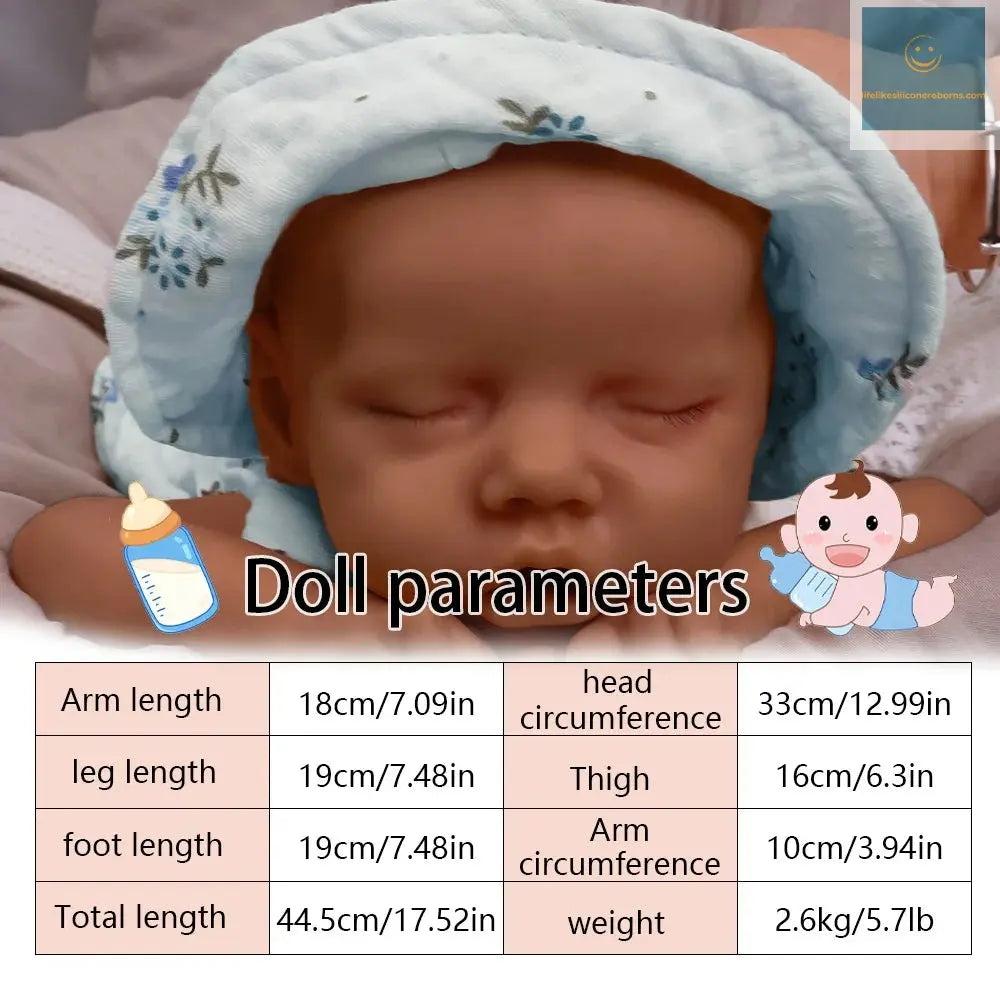 17.5-inch full body silicone lifelike sleeping baby, great value birthday gift for babies lifelikesiliconereborns.com