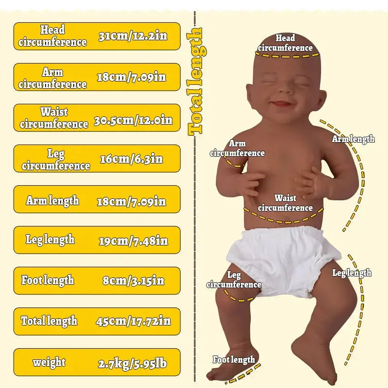 17.72" Micro Preemie Full Body Platinum Silicone Baby Doll Boy Lifelike Mini Reborn Doll Surprice Children Anti-Stress My Melody lifelikesiliconereborns.com