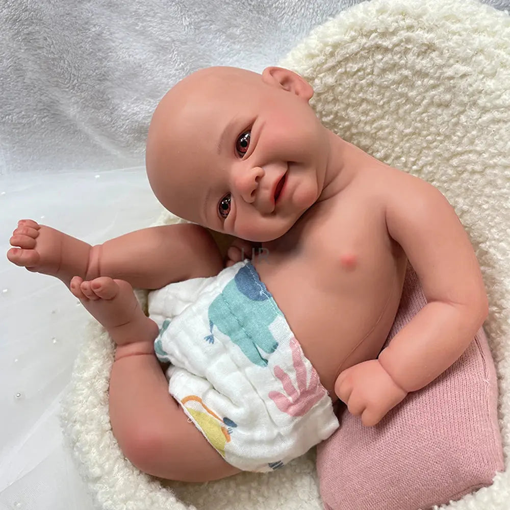 17Inch 43cm Unpainted Full Body Silicone Reborn Baby Girl Dolls Lifelike Newborn Bebe Soft Handmade Dolls for Children Gift Toys lifelikesiliconereborns.com