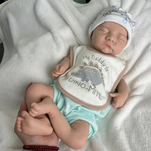 17Inch Asleep Silicone Reborn Baby Boy Levi Full Body Soft Realistic Weighted Doll for Anxiety & Emotional Support Kids Toy lifelikesiliconereborns.com