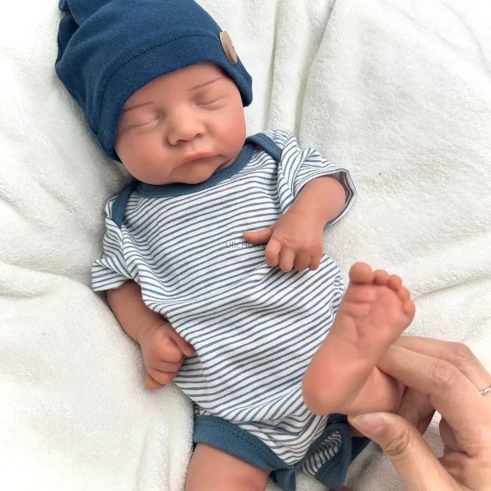 17Inch Asleep Silicone Reborn Baby Boy Levi Full Body Soft Realistic Weighted Doll for Anxiety & Emotional Support Kids Toy lifelikesiliconereborns.com